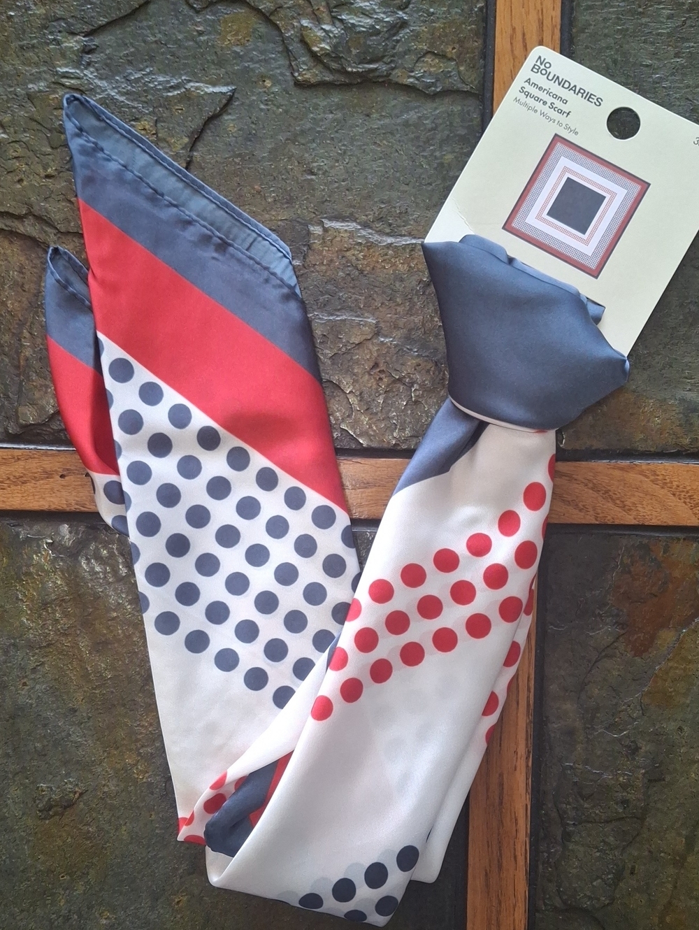 Red & Blue Polka Dot Americana Scarf